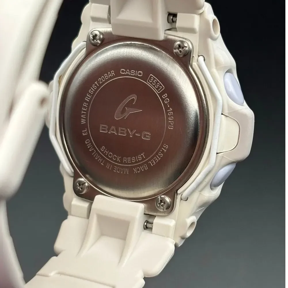 Casio Baby-G BG-169PB-7 Playful Beach White Pink Digital W omen’s Watch 200M